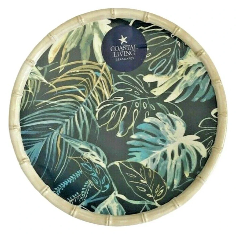 Blue Palm Leaf Melamine 11